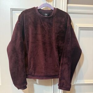 Athlete Girl Burgundy Velvety Fleece Sweatshirt